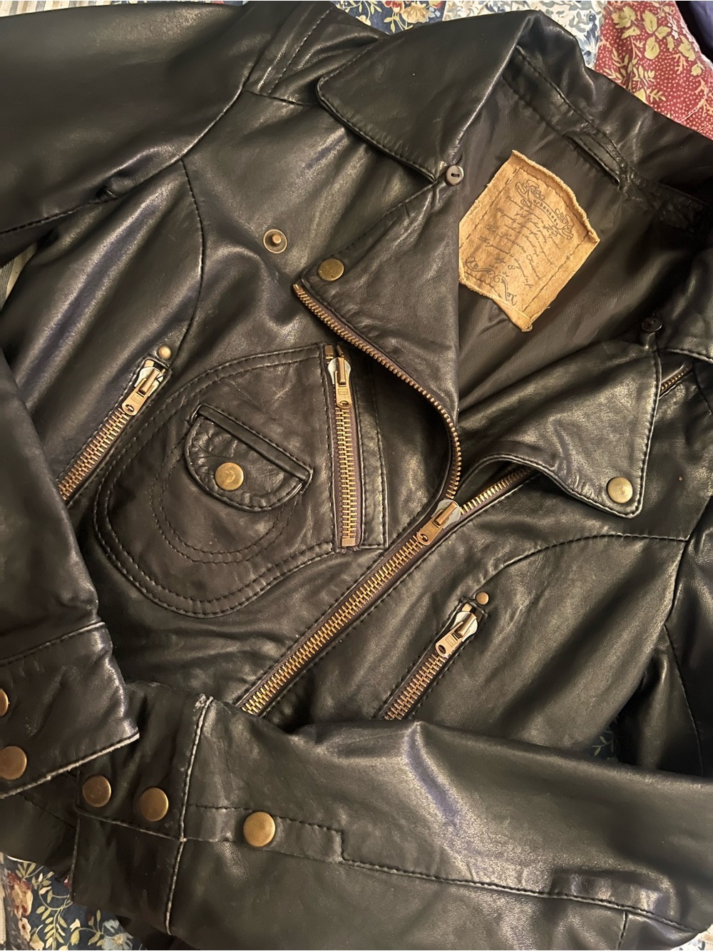 Crop Leather Motorcycle Jacket